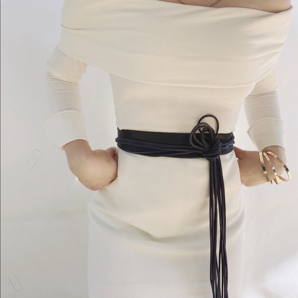 ADA Belt Riley Black Leather Boho Belt NWT - Picture 4 of 7